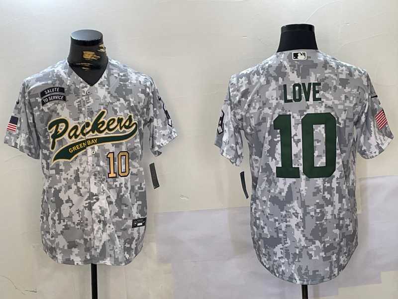 Men%27s Green Bay Packers #10 Jordan Love 2024 Arctic Camo Salute To Service Stitched Baseball Jerseys->green bay packers->NFL Jersey